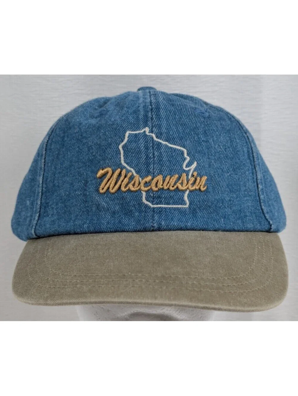Wisconsin - Badger State - Outline Baseball Hat / Cap - Adjustable